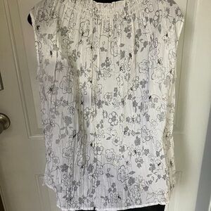 Denver Hayes Sleeveless Button Front Blouse Size L (T100)